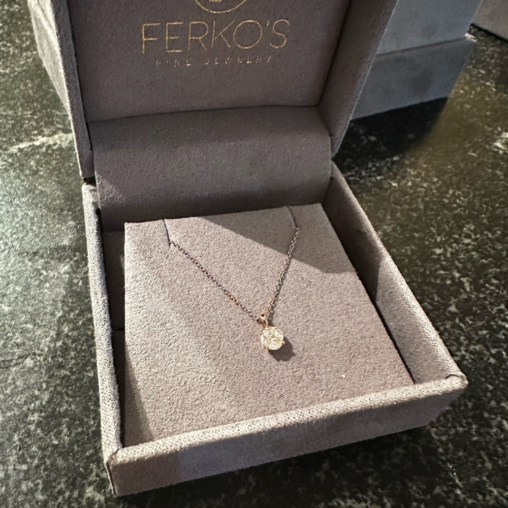 14k Rose Gold 0.25ctw Illusion Setting Brilliant Diamond Necklace